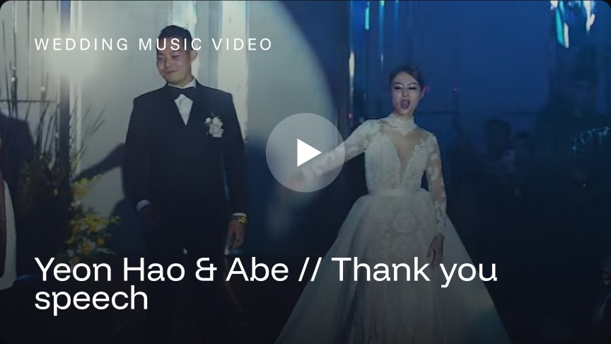 Wedding music video: Yeon Hao & Abe // Thank you speech